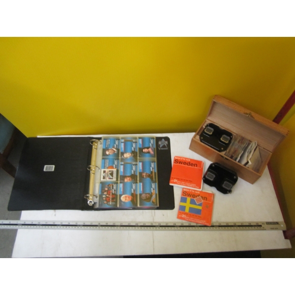 2 VIEW MASTERS W/SLIDES & A BINDER OF STAR TREK CARDS