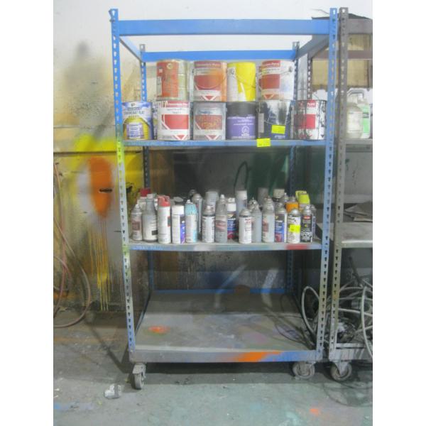 APPROX. 36"X42" SHELF UNIT ON CASTORS