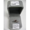 Image 2 : LADIES 10KT WHITE GOLD RING W 5 DIAMONDS & GARNET STONES, 3G, SZ 7 1/4