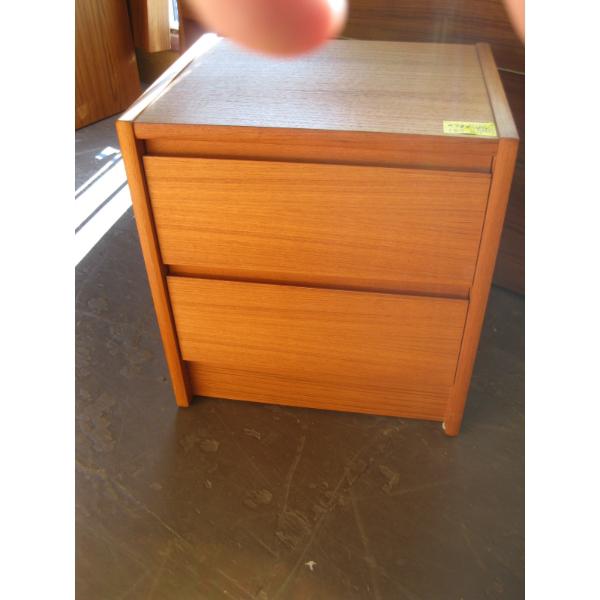 2 DRAWER MCM TEAK NIGHTSTAND