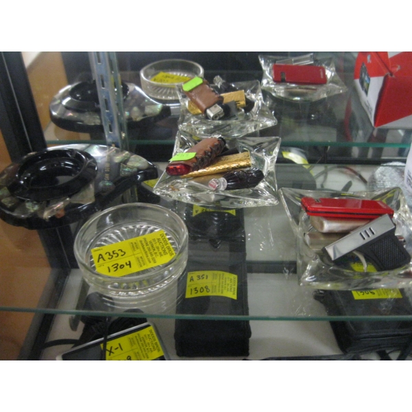 ASST. COLLECTABLE ITEMS: LIGHTERS, DISHES, ETC.