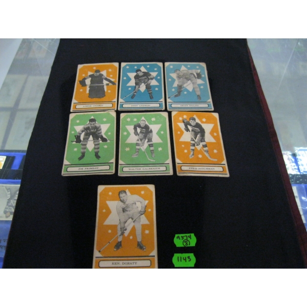 8 - 1933 O PEE CHEE FIRST SET HOCKEY CARDS, SERIES A, BACKS ARE DAMAGED