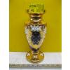Image 1 : GOLD & PAINTED EMBOSSED OVER COBALT BLUE GLASS