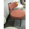 Image 2 : PINKISH/RED METAL FRAMED ROUND SEAT UPHOLSTERED CHAIR