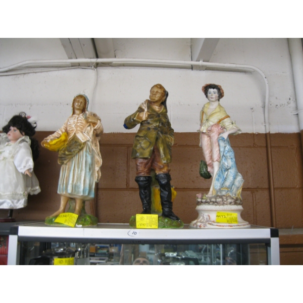 3 LG. CERAMIC FIGURINES