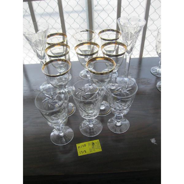 CRYSTAL & GOLD RIM GLASSES