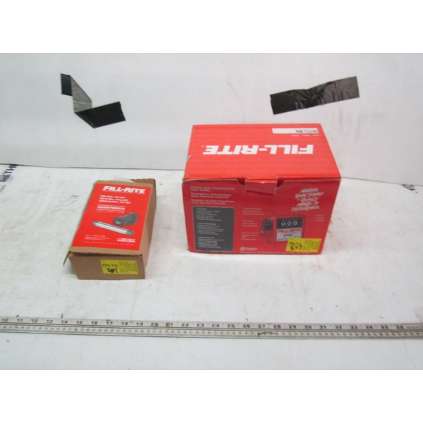 HEAVY DUTY MECHANICAL FLOWER METER IN BOX & A FILL-RITE FILTER HEAD 3/4"