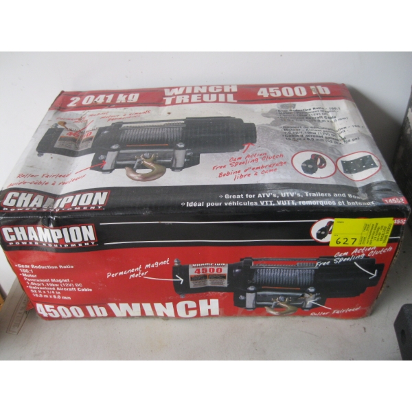 CHAMPION 4500LB 12V ELECTRIC WINCH IN BOX - UNUSED