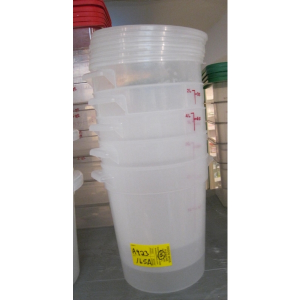 5 PLASTIC 4QT & 2QT CONTAINERS