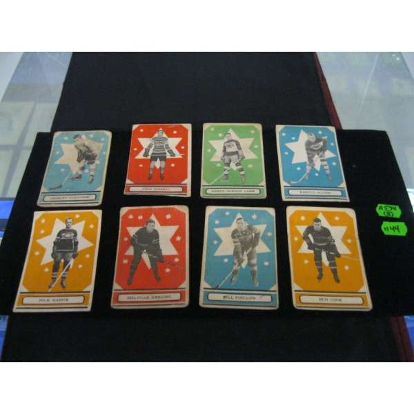 8 - 1933 O PEE CHEE FIRST SET HOCKEY CARDS, SERIES A, BACKS DAMAGED