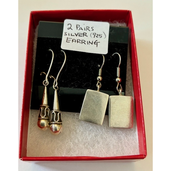 2 PAIRS OF SILVER .925 EARRINGS