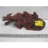 Image 3 : WOODEN CARVED FIGURINE OF BULL ON STAND