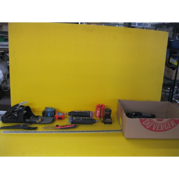 BATTERY OPERATED TOOLS, KNIFE, FLASHLIGHT, ETC.