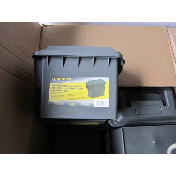 16 MINI PLASTIC AMMO BOXES