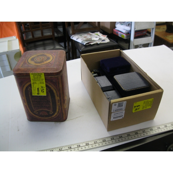 VINTAGE TIN CAN & WATCH BOXES