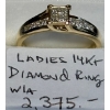 Image 1 : LADIES 14KT DIAMOND RING, W/A $2,375, SZ 9, .54tcw