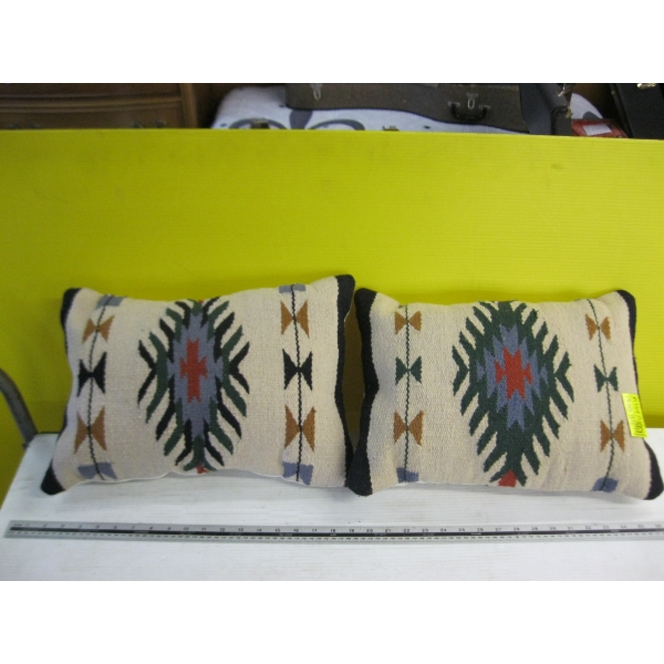 PAIR OF NAVAJO DESIGN PILLOWS