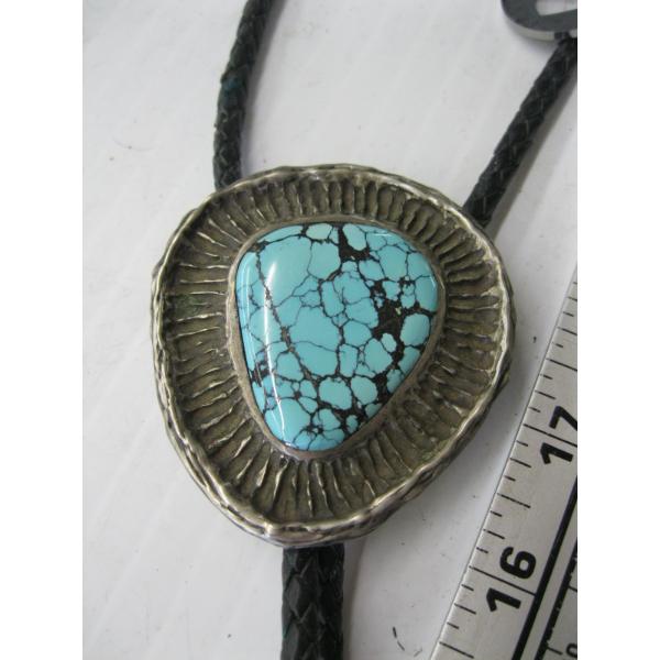 TURQUOISE & SILVER NAVAJO BOLO TIE