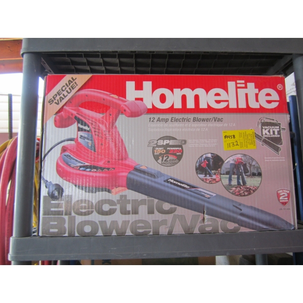 NEW HOMELITE 12 AMP ELECTRIC BLOWER/VAC
