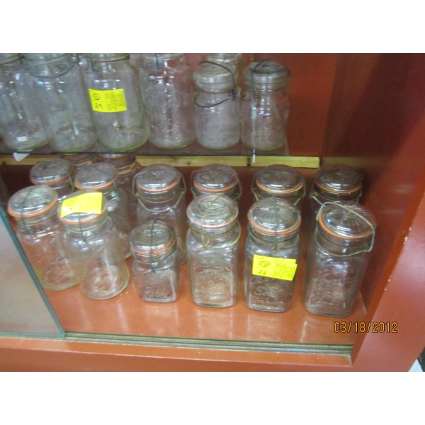 14 PERFECT SEAL CANNING JARS - SOME ROUND, SOME SQUARE