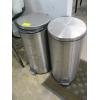 Image 1 : 2 STAINLESS STEEL FOOT OPERATED GARBAGE CANS