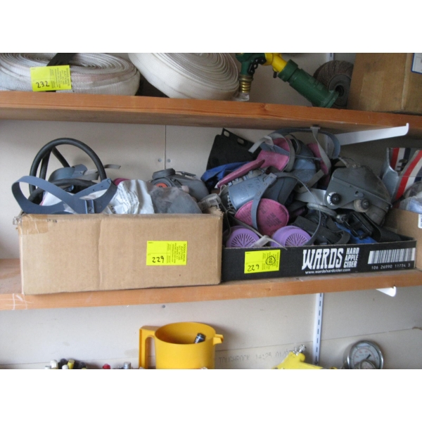 2 BOXES OF MISC. AIR BREATHER MASK, ETC.