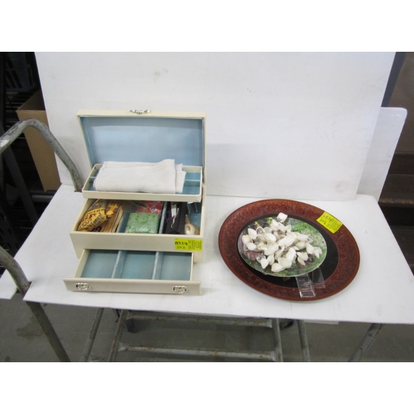 MISC. JEWELLERY BOX, PLATES, ETC.