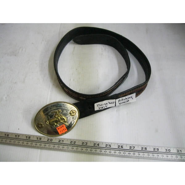 HORSEHAIR HITCHING BRAID BELT W/BELT BUCKLE