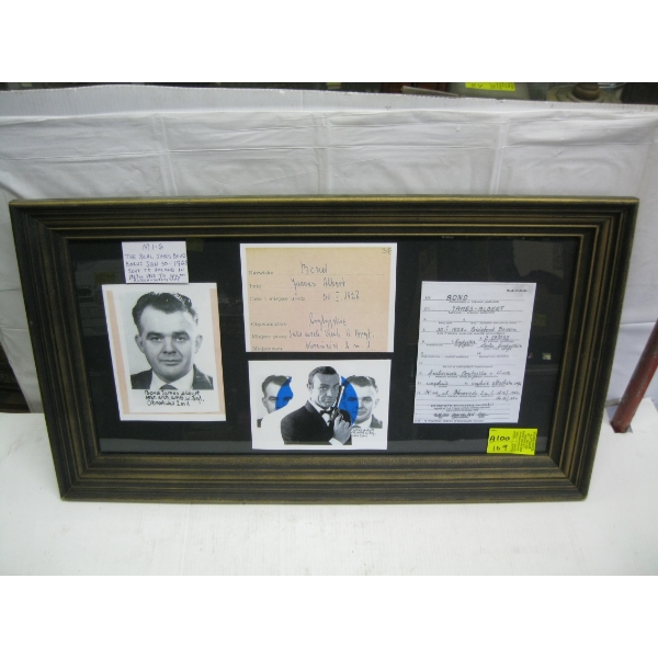 FRAMED JAMES BOND ITEMS