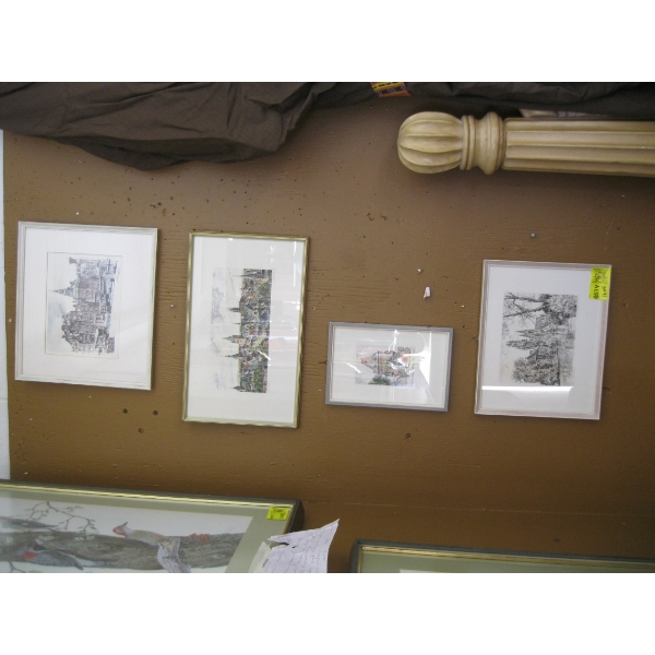 4 SMALL FRAMED PRINTS