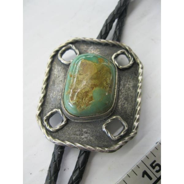 TURQUOISE & SILVER NAVAJO BOLO TIE
