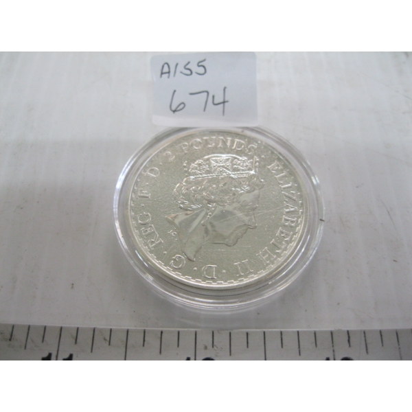 2016 1 OZ .999 FINE SILVER 2LB COIN, (TAX EXEMPT)