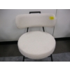 Image 2 : WHITE METAL FRAMED ROUND SEAT UPHOLSTERED CHAIR