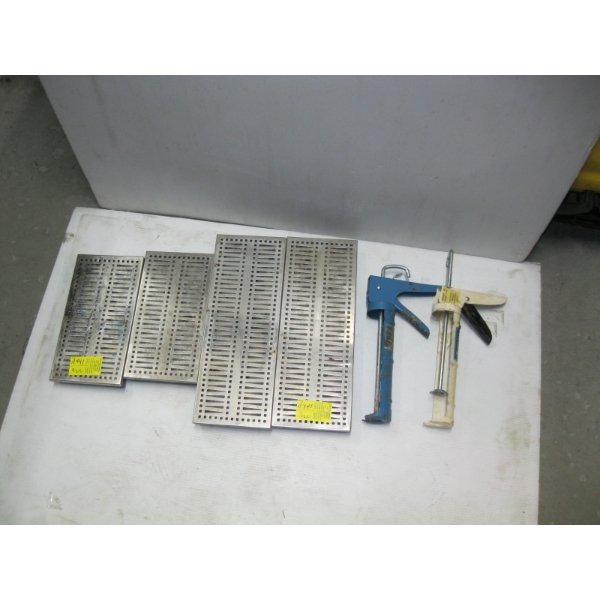4 DRAIN TRAYS & 2 CAULKING GUNS