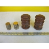 Image 1 : 2 PAIR OF SALT & PEPPER SHAKERS - WOODEN & BRASS