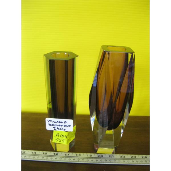 2 MURANO SOMEROSO ITALIAN VASES