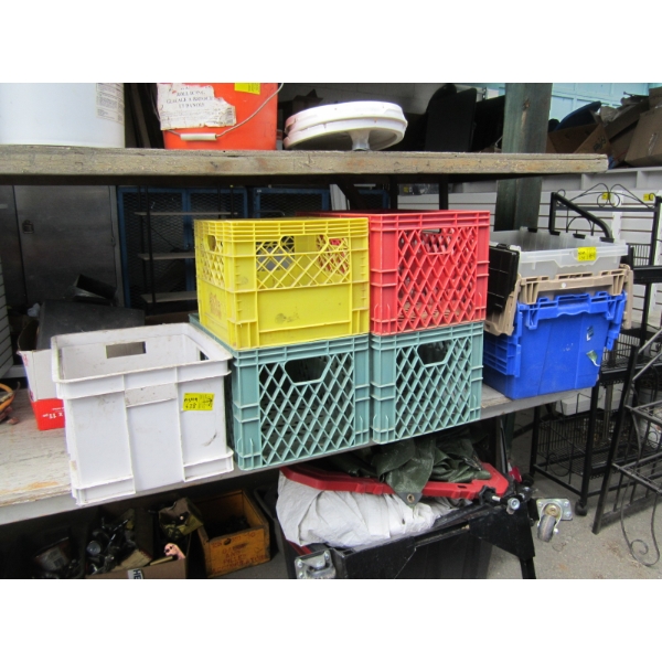 MISC. PLASTIC CRATES, BINS, ETC.