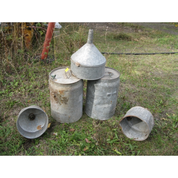 GALVANIZED TINS & FUNNELS