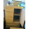 Image 6 : OAK BEDROOM SUITE - MIRRORED DRESSER, HIGHBOY CHEST OF DRAWERS, HEADBOARD & 2 DRAWER NIGHTSTAND