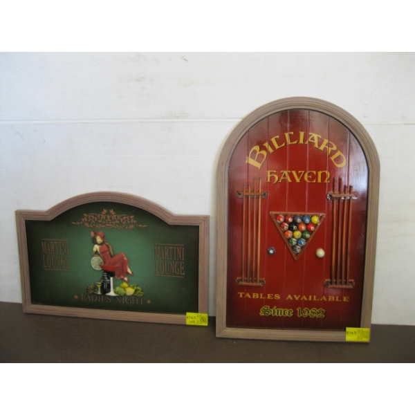 BILLIARD WALL HANG & MARTINI LOUNGE WALL HANG