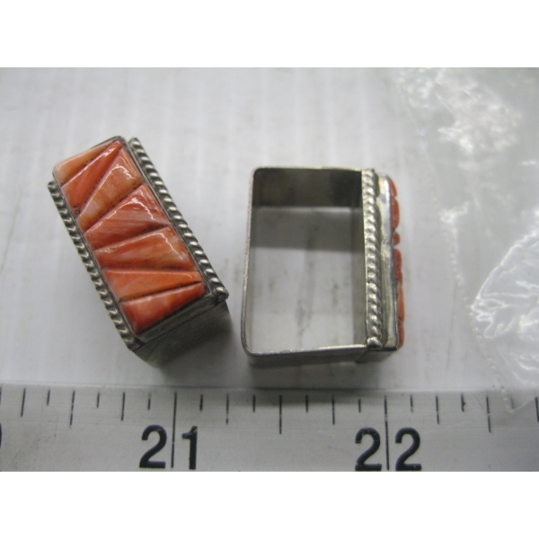 2 SILVER & CORAL NAVAJO SQUARE SLIDES