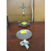 Image 1 : DENMARK CANDLESTICK, PERSIAN PLATE & A GERMAN CANDLE HOLDER W/CROSS