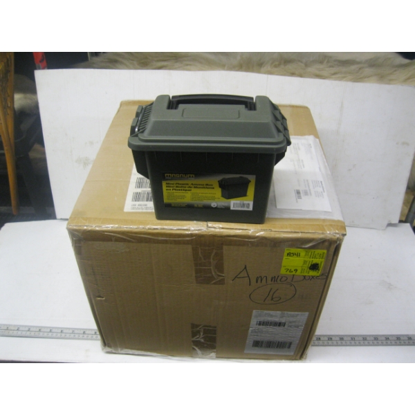 16 PLASTIC MINI AMMO BOXES