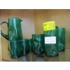 Image 1 : GREEN BLENKO GLASSES & WATER PITCHER