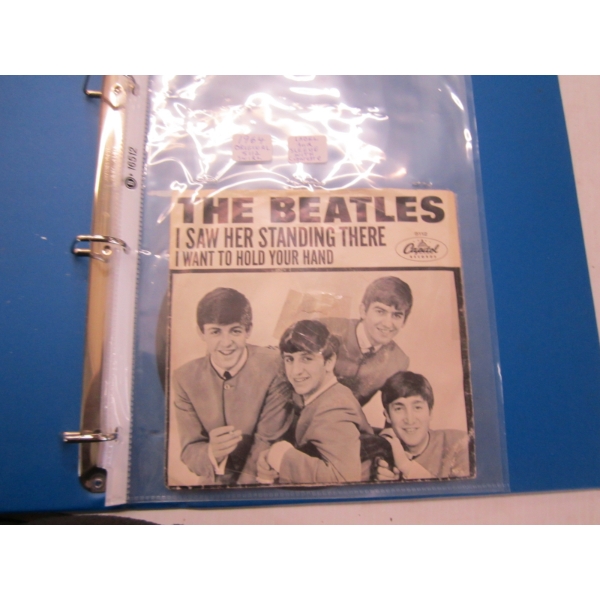BINDER OF ELVIS 45 RECORD & A BINDER W/BEATLES 45 RECORD