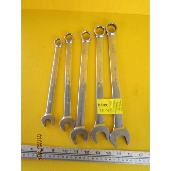 5 STANDARD SNAP ON WRENCHES