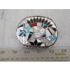Image 2 : ZUNI SILVER KACHINA INLAID BELT BUCKLE