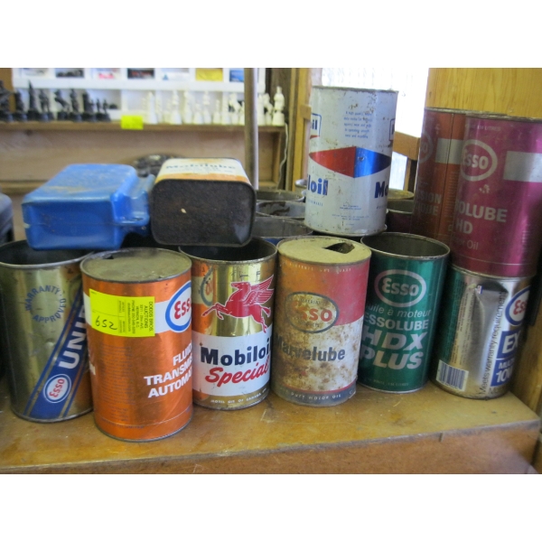 VARIOUS OIL TINS