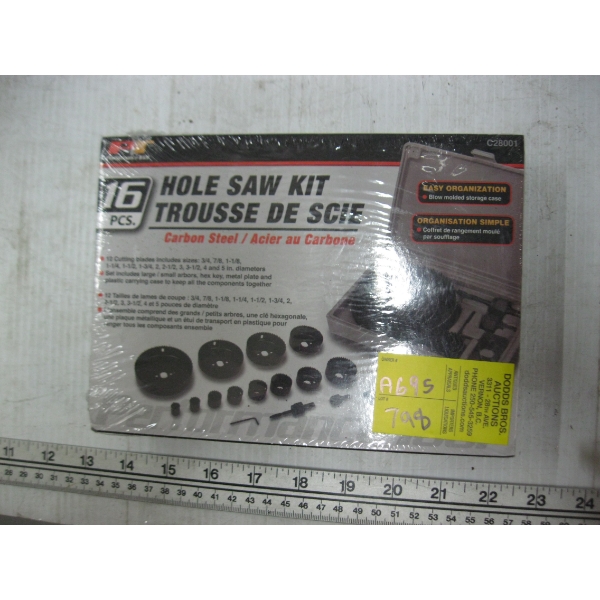 NEW 16 PIECE HOLE SAW KIT