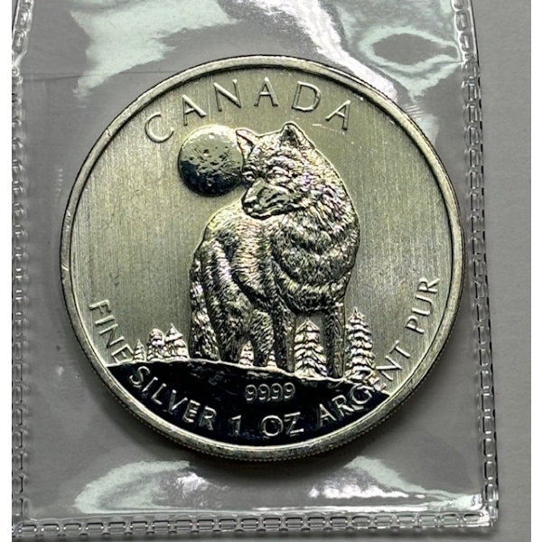 2011 CDN 'WOLF' 1 OZ. .999 SILVER COIN (TAX EXEMPT)